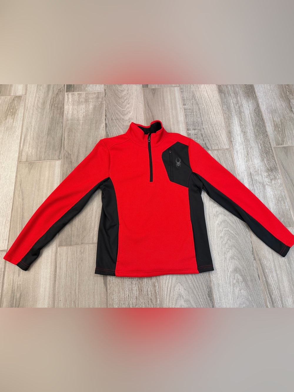 Spyder Red and Black Quarter Zip Performance Pullover
